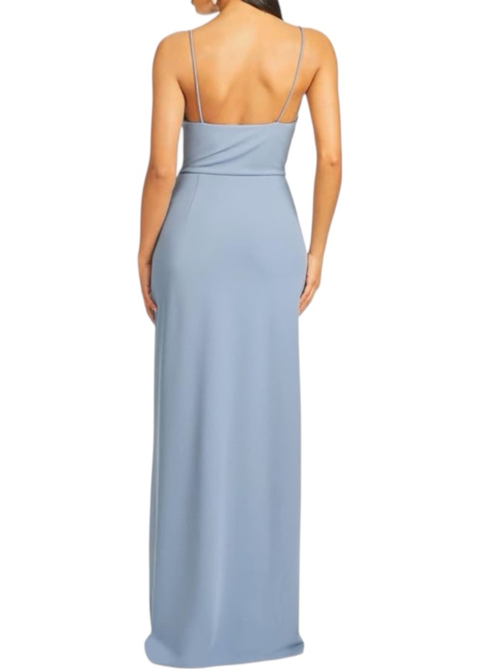 NWT SACHIN + BABI Slate Blue Sleeveless Drape Front Gathered Waist Gown Size 8 - Picture 4 of 6